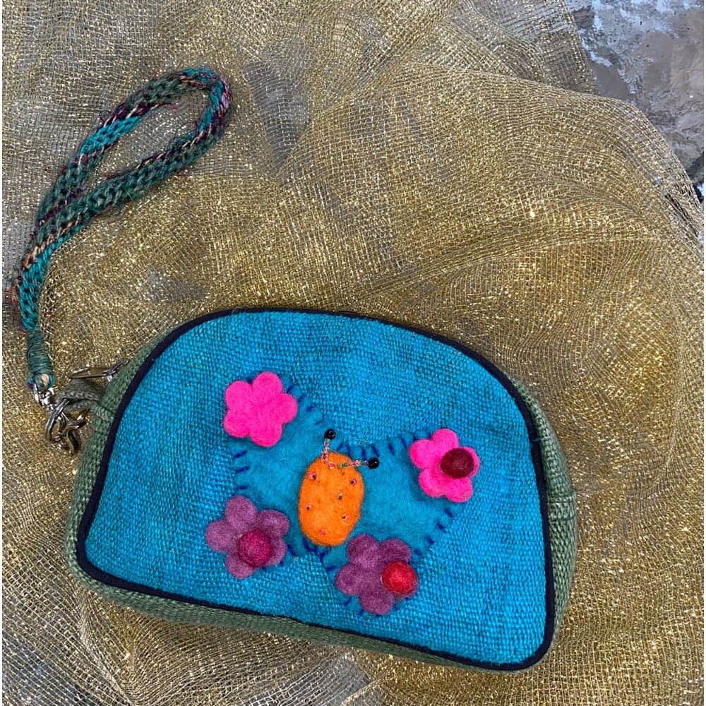 🌎Earth Divas Wristlet with Felted Butterfly 🦋